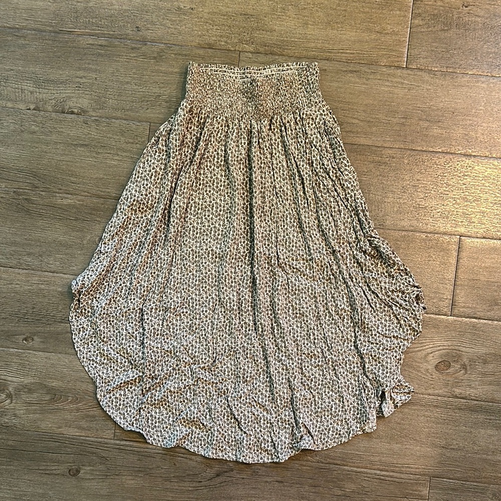 Final Touch Brown Patterned Midi Skirt